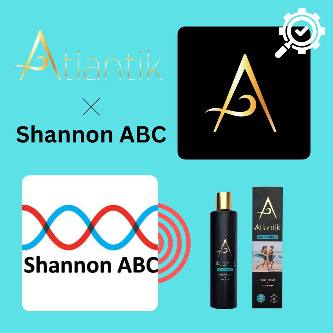 Atlantik Body Care Ireland, Body Armour Body Wash, Shannon ABC Logo, Atlantik Body Care Logo, Natural Skin Care 